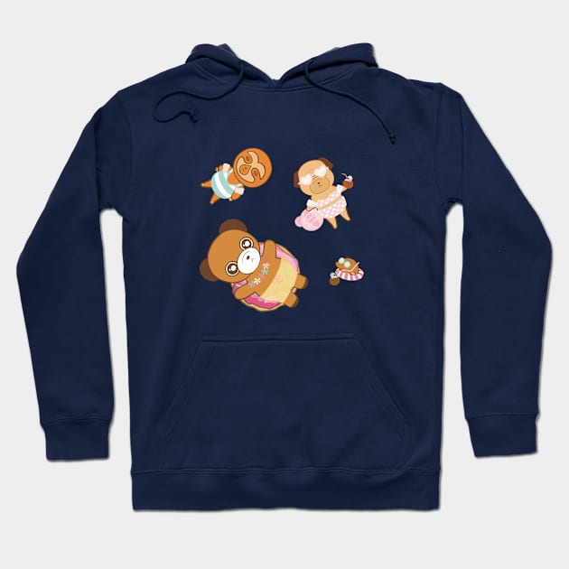 Pool Party Animals Hoodie by TobaGoodbear